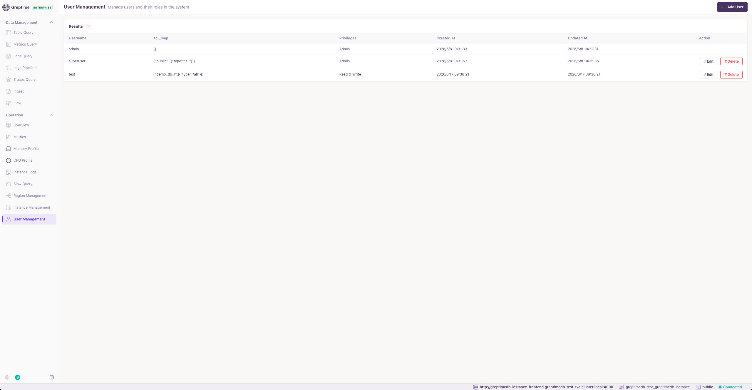 login page